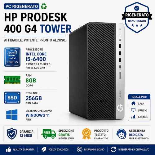 Pc Ricondizionato HP ProDesk 400 G4 Tower i5-6400
