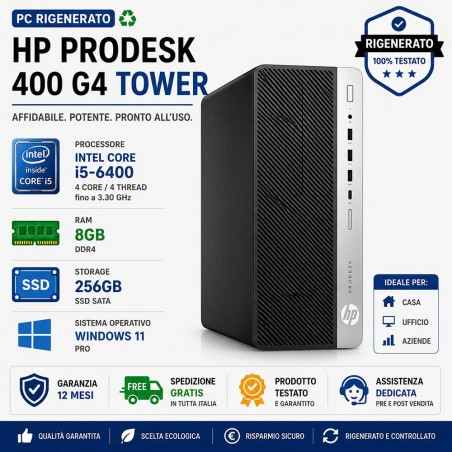 Pc Ricondizionato HP ProDesk 400 G4 Tower i5-6400