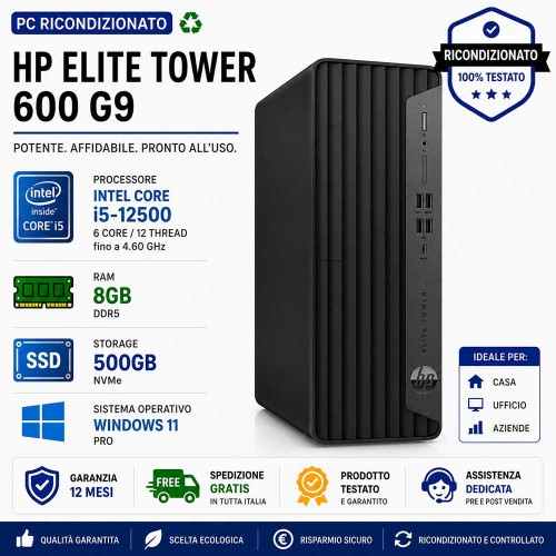 Mini Pc Ricondizionato HP EliteDesk 800 G6 i5-10500T Ram 16GB SSD 512GB