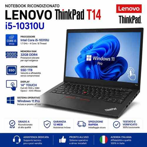 Notebook RICONDIZIONATO LENOVO Thinkpad T14 i5-10310U RAM 32GB