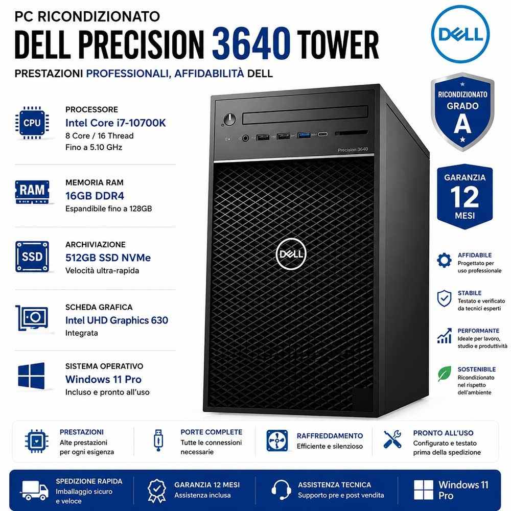 PC Ricondizionato Dell Precision 3640 Tower Core i7-10700K