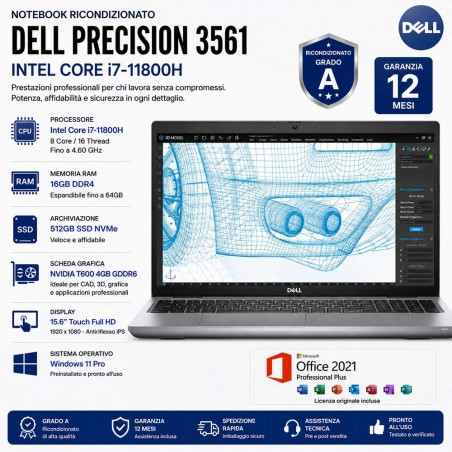 Workstation Portatile Ricondizionata DELL PRECISION 3651 i7-11800H