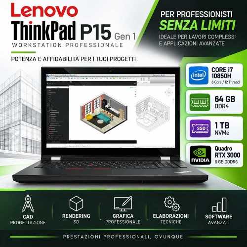 Workstation Ricondizionata Portatile Lenovo P15 i7-10850H