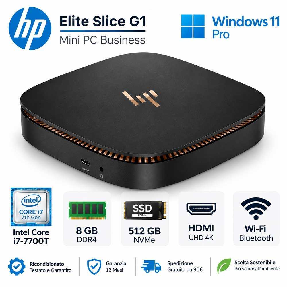 Pc Ricondizionato Mini HP Elite Slice G1 Core i7-7700T