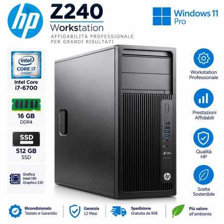 Workstation Ricondizionata HP Z240 PC Computer Tower Intel Core i7-6700