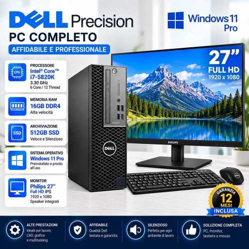 Pc Completo DELL 3430 Ricondizionato i7-8700 Monitor 27"