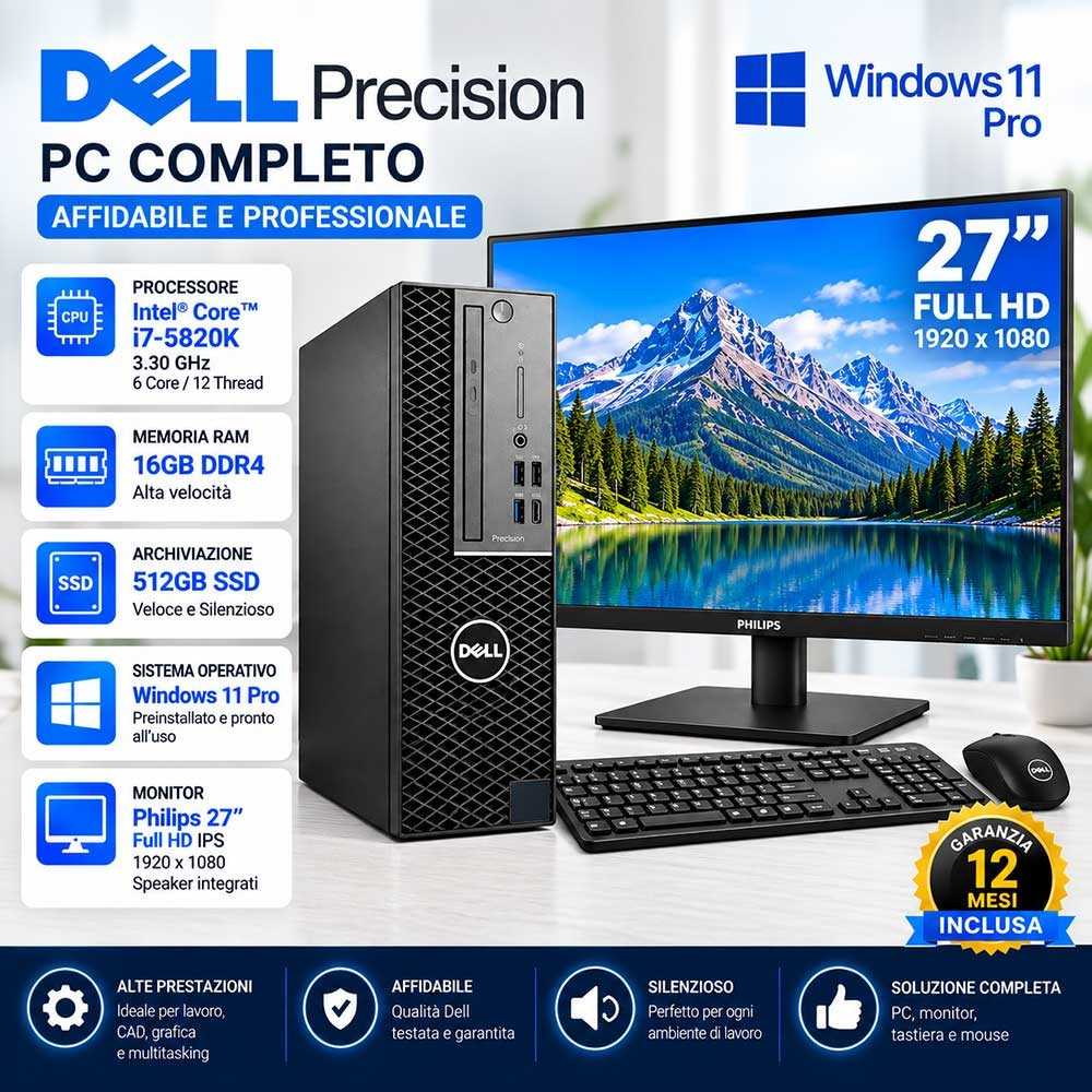 Pc Completo DELL 3430 Ricondizionato i7-8700 Monitor 27"