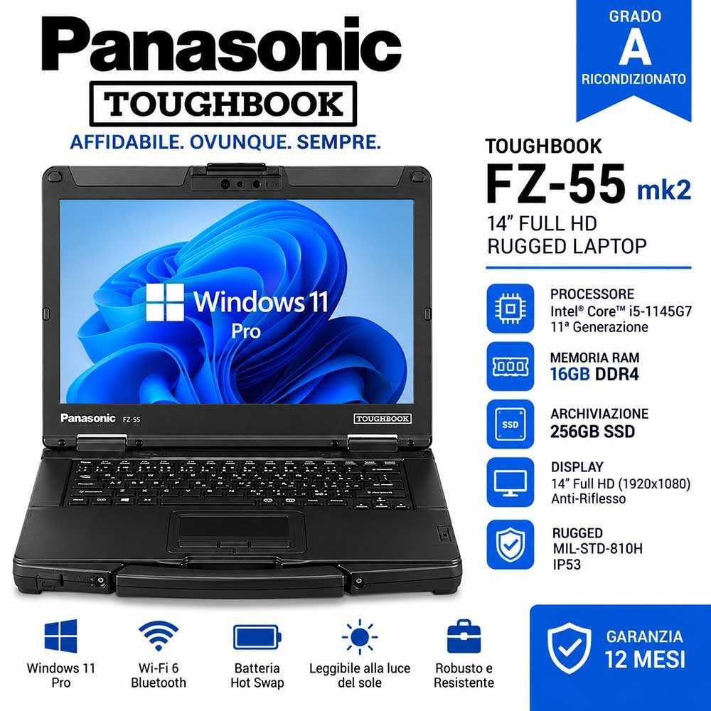 Portatile Ricondizionato Panasonic Toughbook FZ-55 FZ55 MK2 i5-1145G7