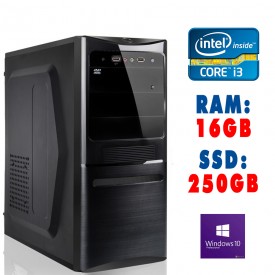 PC COMPUTER DESKTOP ASSEMBLATO  Intel Core i3-10100 B460 Ram 16GB SSD 250GB NVMe M.2 DVD-RW USB 3.0 WIN 10