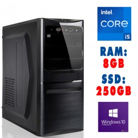 PC ASSEMBLATO Intel Core i5-11600 B560 Ram 8GB SSD 250GB NVMe M.2 DVD-RW USB 3.2 WIN 10 PRO
