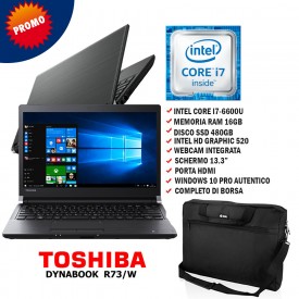 PC PORTATILE TOSHIBA SATELLITE R73 13.3" Core i7-6600GB RAM 16GB SSD 480GB + BORSA