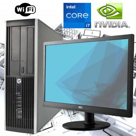✅ PC DA GRAFICA COMPUTER COMPLETO HP ELITE 8300 CORE i7 RAM 16GB SSD 480GB NVIDIA GEFORCE GT1030 WI-FI MONITOR 22" WIN10 PRO
