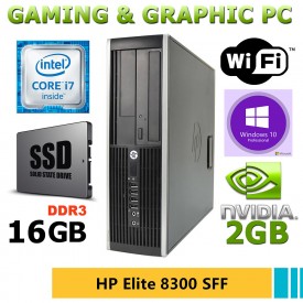 ✅ PC PER GRAFICA HP ELITE 8300 CORE i7 RAM 16GB SSD 480GB NVIDIA GEFORCE GT730 2GB WI-FI WIN10 PRO + OFFICE 2019