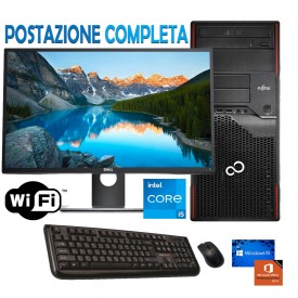 ✅ POSTAZIONE PC UFFICIO - COMPUTER COMPLETO CORE I5 MONITOR 22" WIN 10 + OFFICE WI-FI