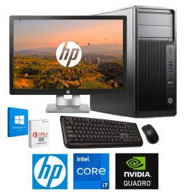PC COMPUTER RICONDIZIONATO COMPLETO HP Z240 I7-6700 16GB SSD 512GB QUADRO K4200 MONITOR 24" FULL-HD WIN 10 PRO + OFFICE 2021