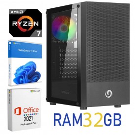 PC Assemblato AMD Ryzen 7 5700G Ram 32GB SSD 512GB Windows 11 Pro + Office 2021