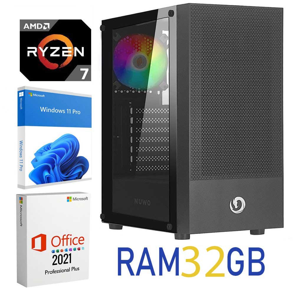 PC Computer Assemblato AMD Ryzen 7 5700G Ram 32GB SSD 500GB