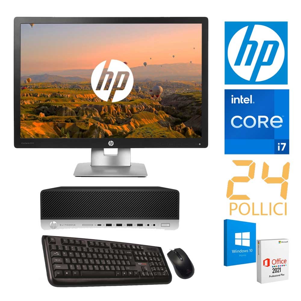 pc computer ricondizionato dell completo core i7 monitor 24 office 2021