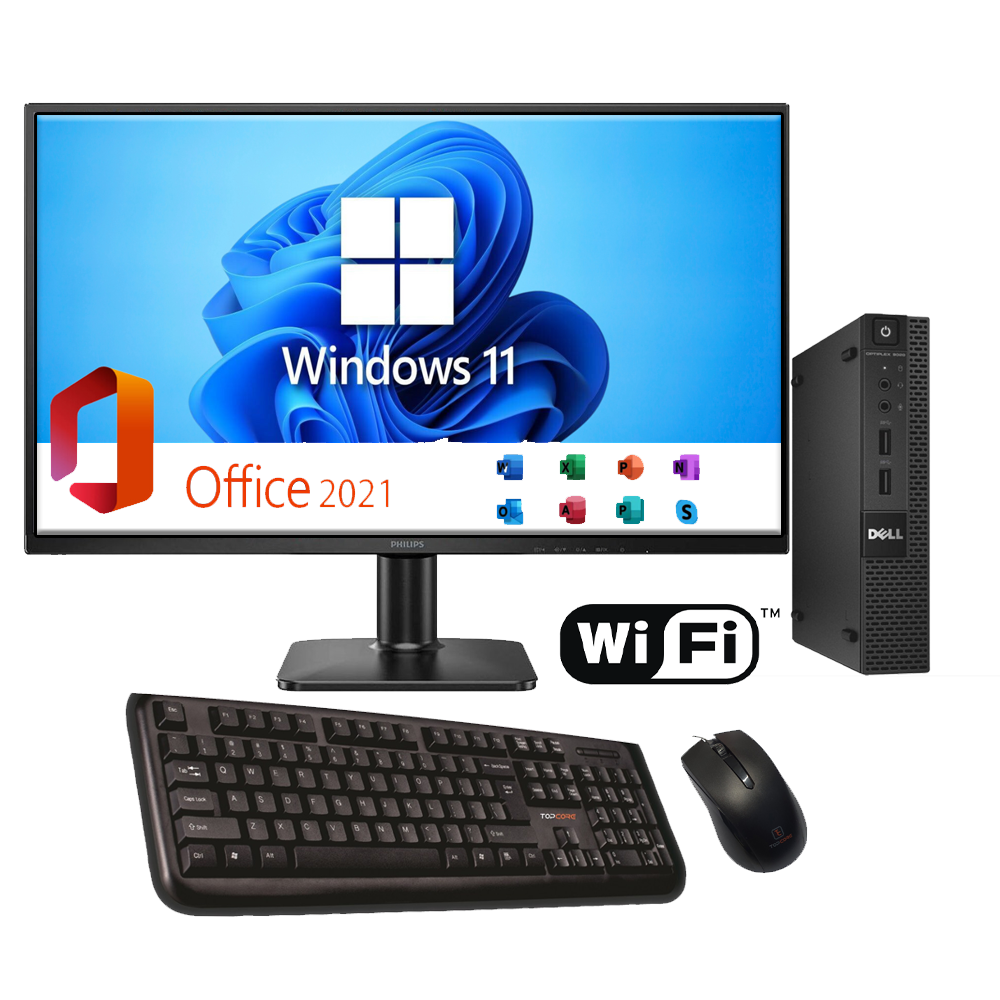 Pc Completo DELL 9020 (Mini Pc) Ricondizionato + Monitor 24" (Nuovo)