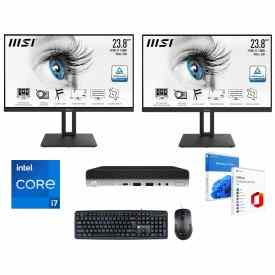 Pc computer completo core i7 ricondizionato doppio monitor office WINDOWS 11