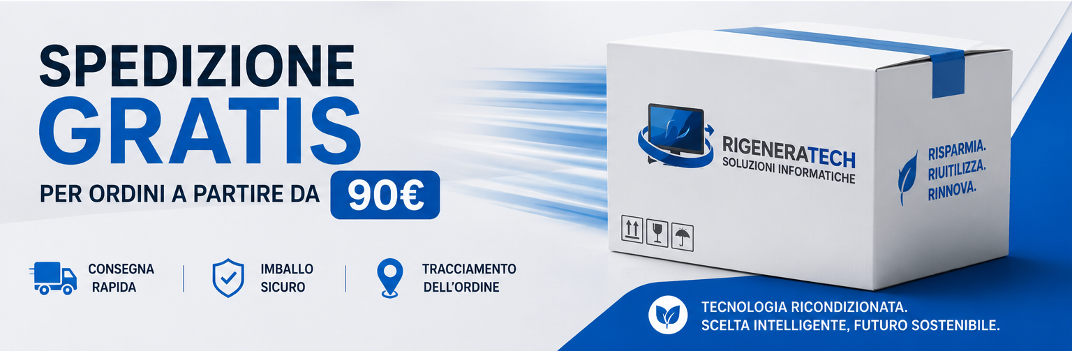 Ricevi il tuo PC o notebook ricondizionato con spedizione gratuita e consegna rapida in tutta Italia.